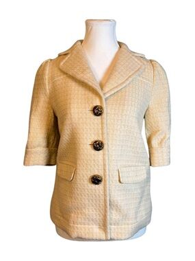 Vintage Juicy Couture Ivory Wool Bouclé Short Sleeve Blazer